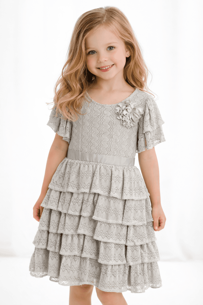 Mia Lia Girls Dress - Light Gray (7 Years)