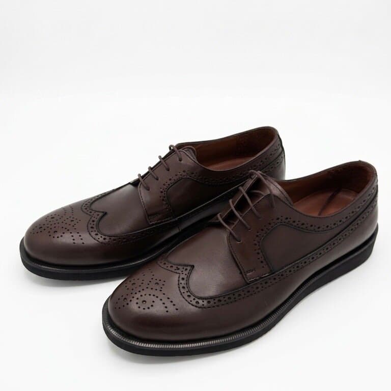 Grand Oxford Men's Leather Shoes - Dark Brown (44)