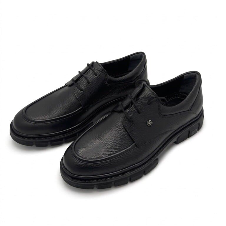 Grand Oxford Men's Leather Shoes - Black (44)