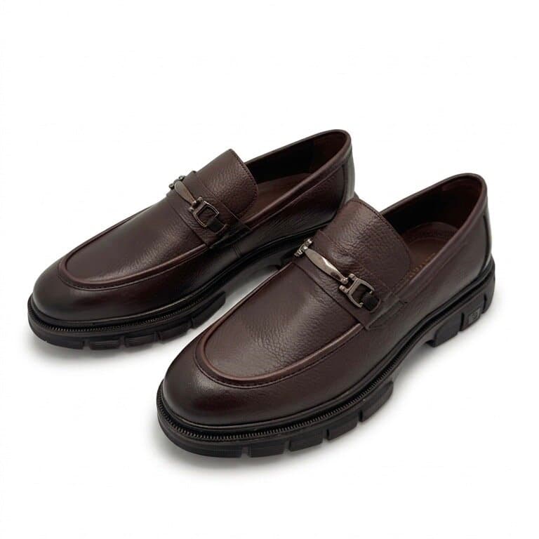 Grand Oxford Men's Leather Shoes - Dark Brown (44)