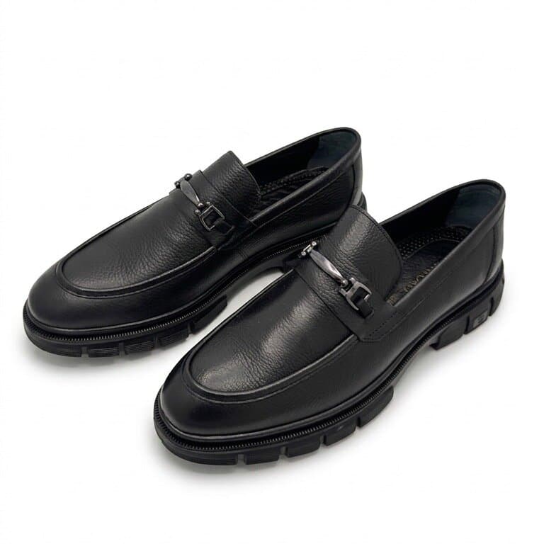 Grand Oxford Men's Leather Shoes - Black (44)