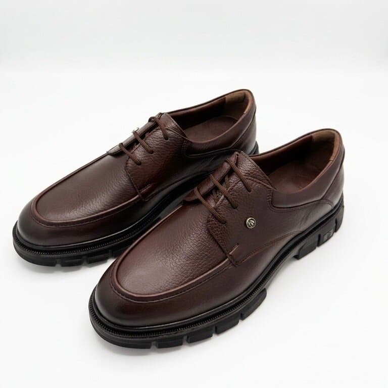 Grand Oxford Men's Leather Shoes - Dark Brown (44)