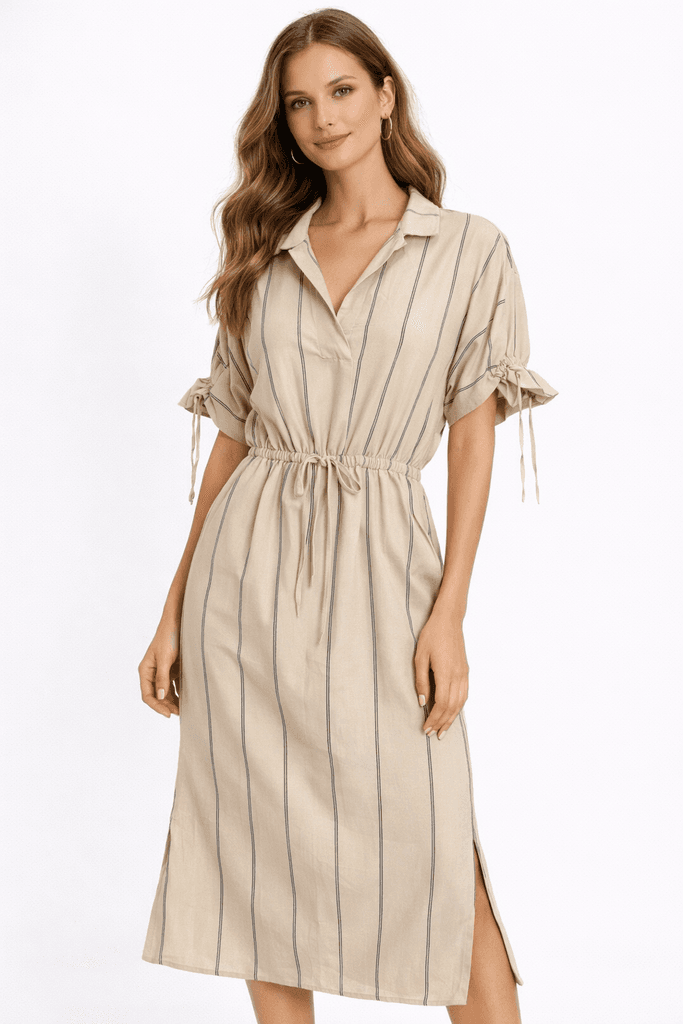 Reyon Women's Viscose Dress - Light Brown (S)