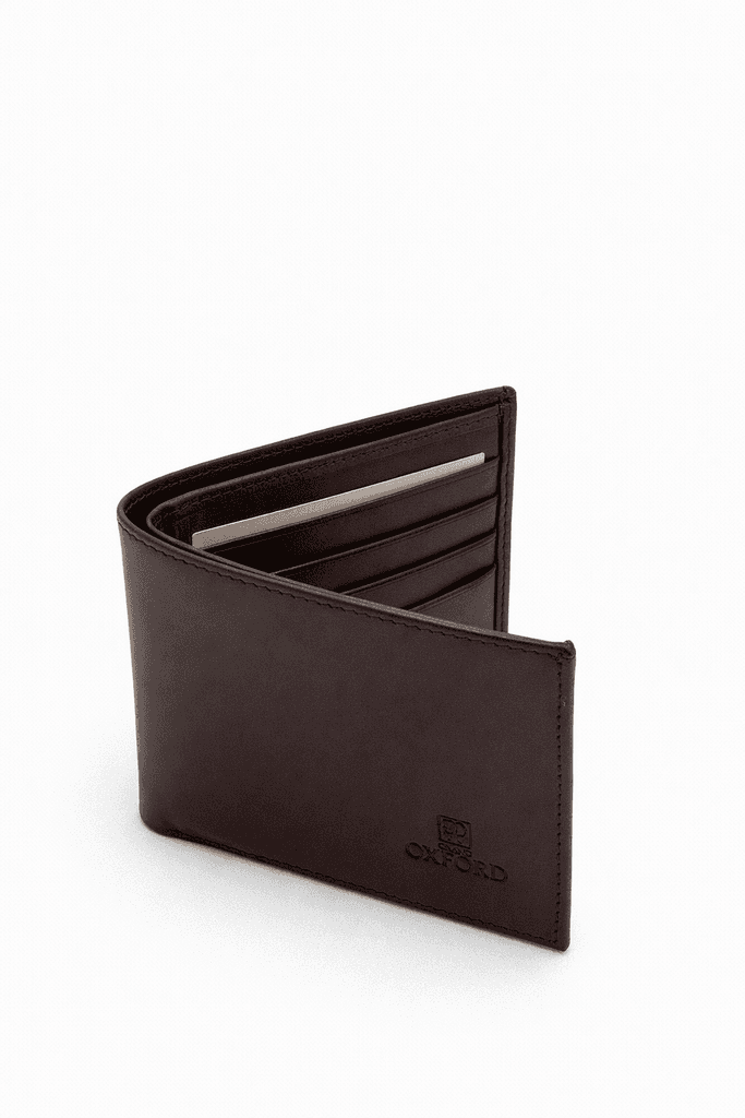 Grand Oxford Leather Bifold Wallet - Dark Brown 2