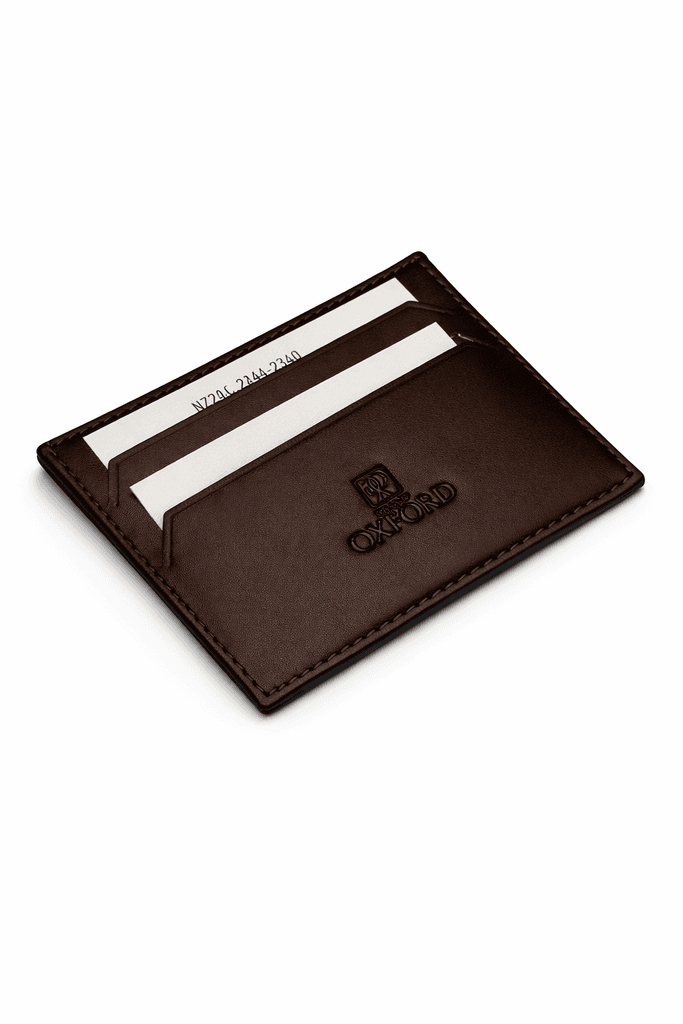 Grand Oxford Leather Card Wallet - Brown