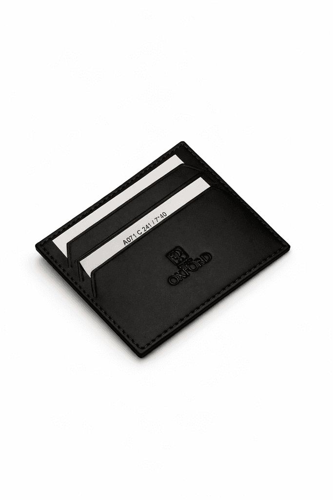 Grand Oxford Leather Card Wallet - Dark Gray