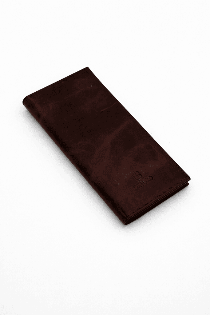 Grand Oxford Men's Long Leather Wallet - Dark Purple 2