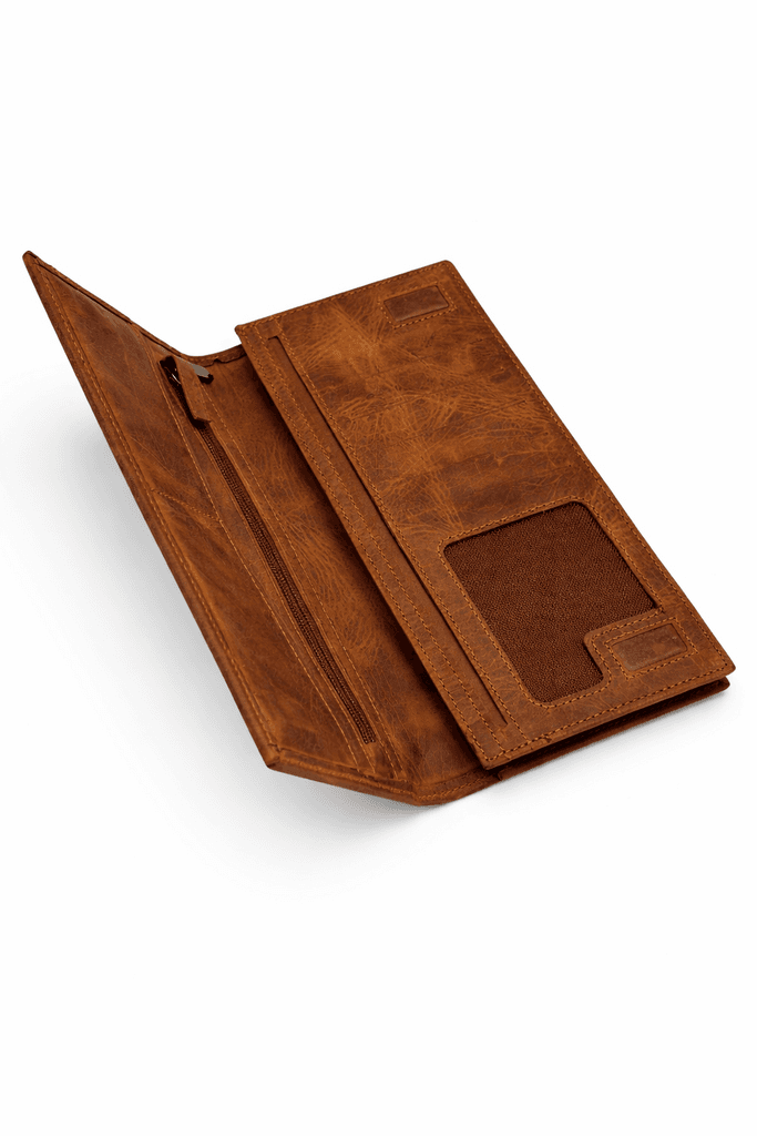 Grand Oxford Men's Long Leather Wallet - Brown