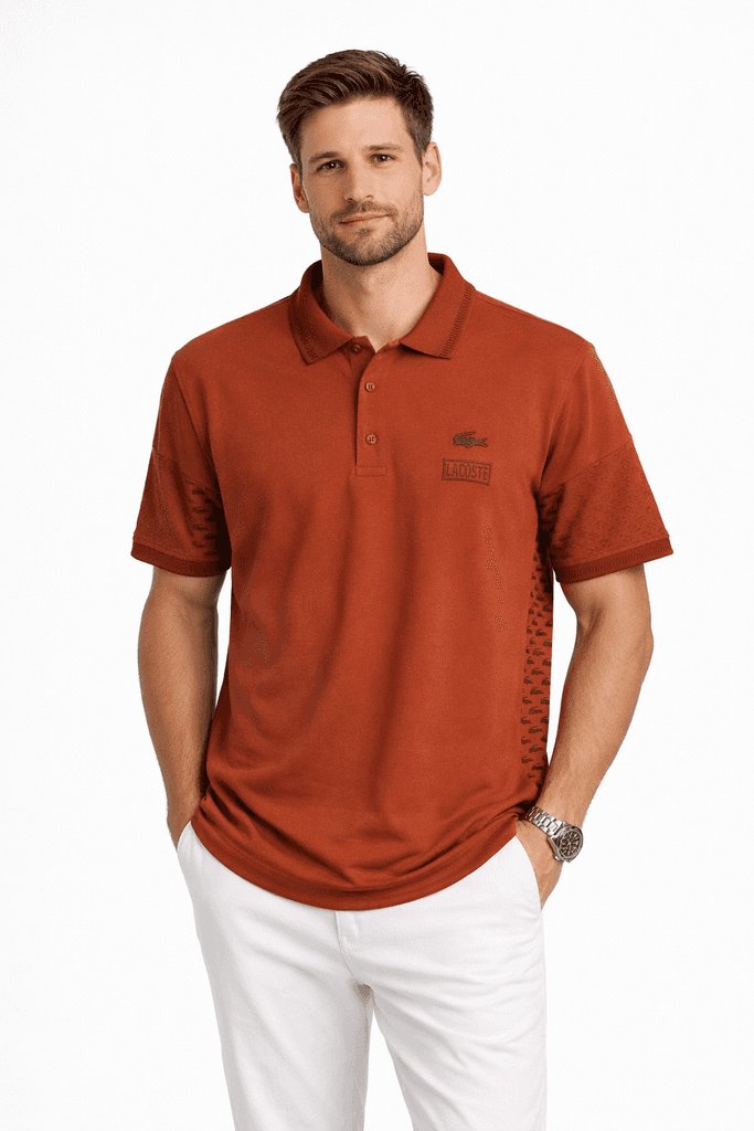 Lacoste Men's Cotton T-Shirt - Rusty Orange (S)