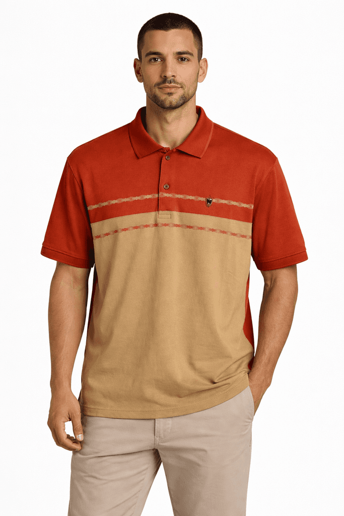 Indigo Park Men's Cotton T-Shirt - Dark Orange (S)