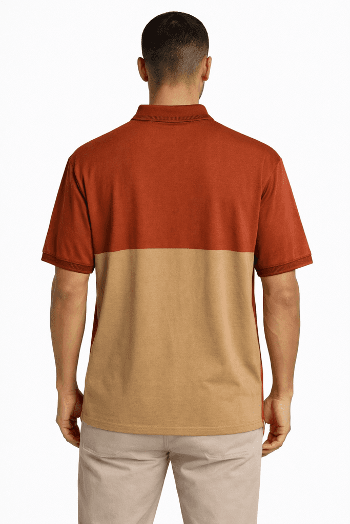Indigo Park Men's Cotton T-Shirt - Dark Orange (S) 2
