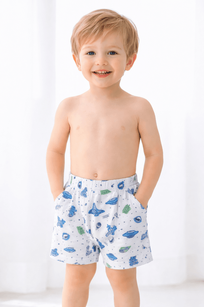 Kids Cotton Shorts - Blue (2 years)