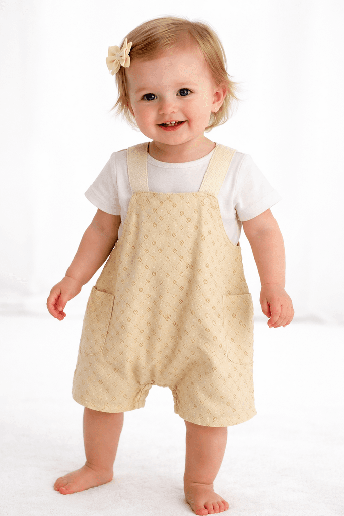 Joys Polo Baby Cotton Romper - Lemon Yellow (6-9 Months)
