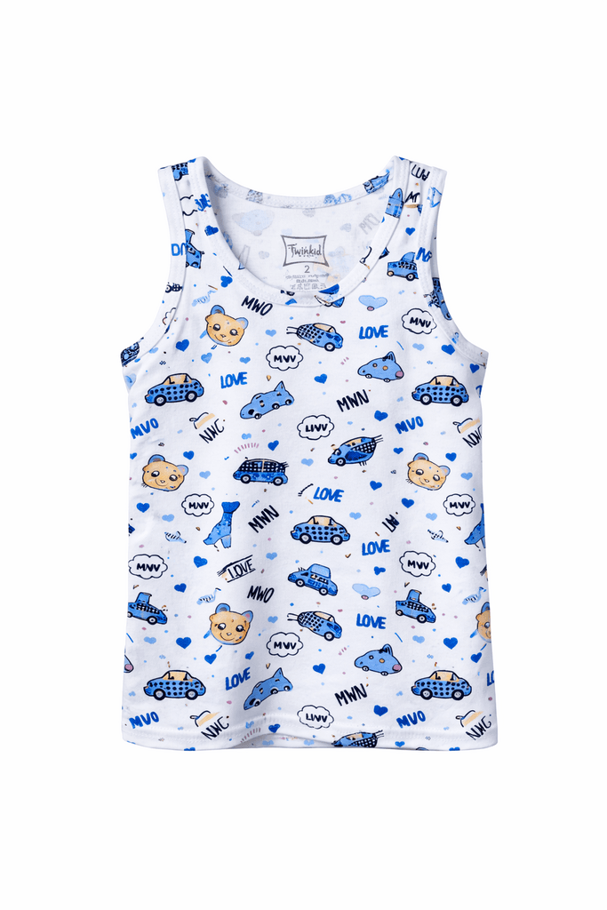 Kids Cotton Tank Top - Navy Blue (2 Years)