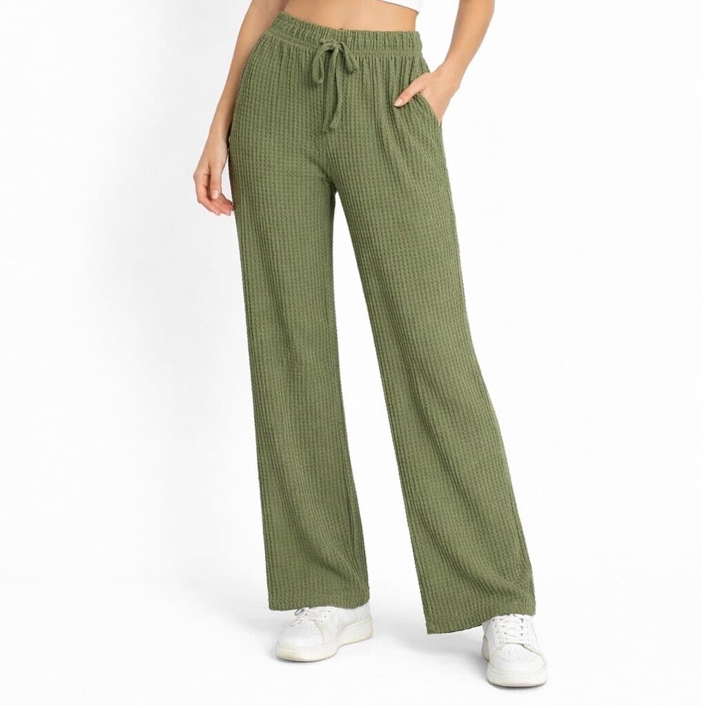 Hellie Women's Cotton Pants - Olive (S) 3
