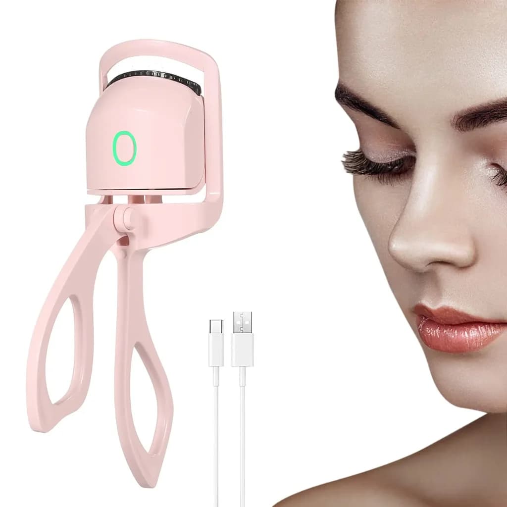 Rechargeable Electric Thermal Eyelash Curler - Pink