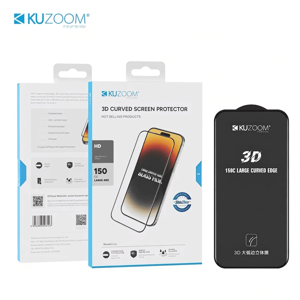 KUZOOOM 3D Large Curved Edge Glass Film for iPhone 16E