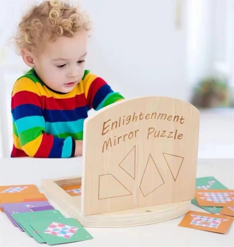 Puzzle Mirror Puzzle - Wooden Logical Reasoning & Geometry Game for Kids 5