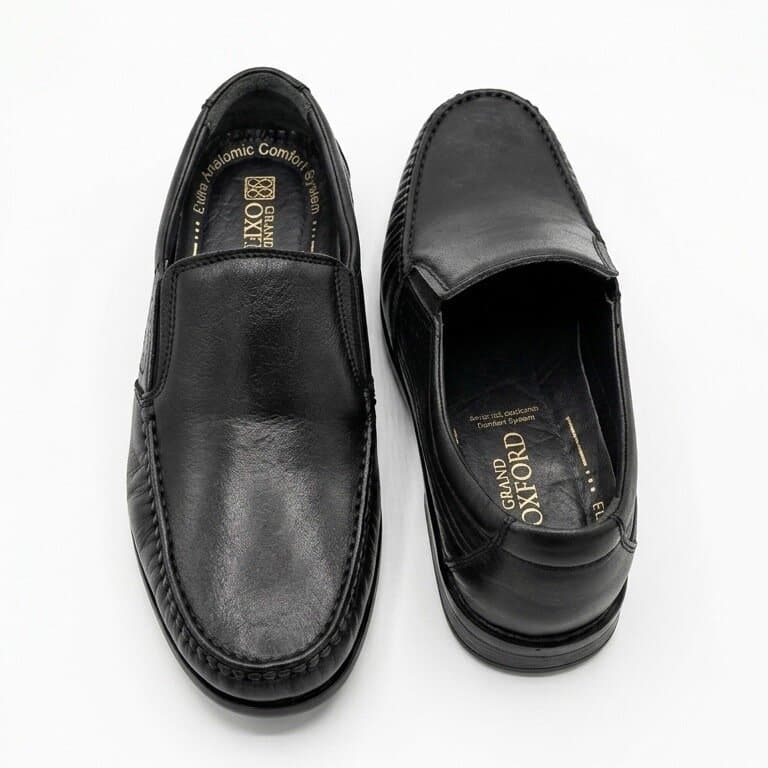 Grand Oxford Men's Leather Shoes - Black (44) 3
