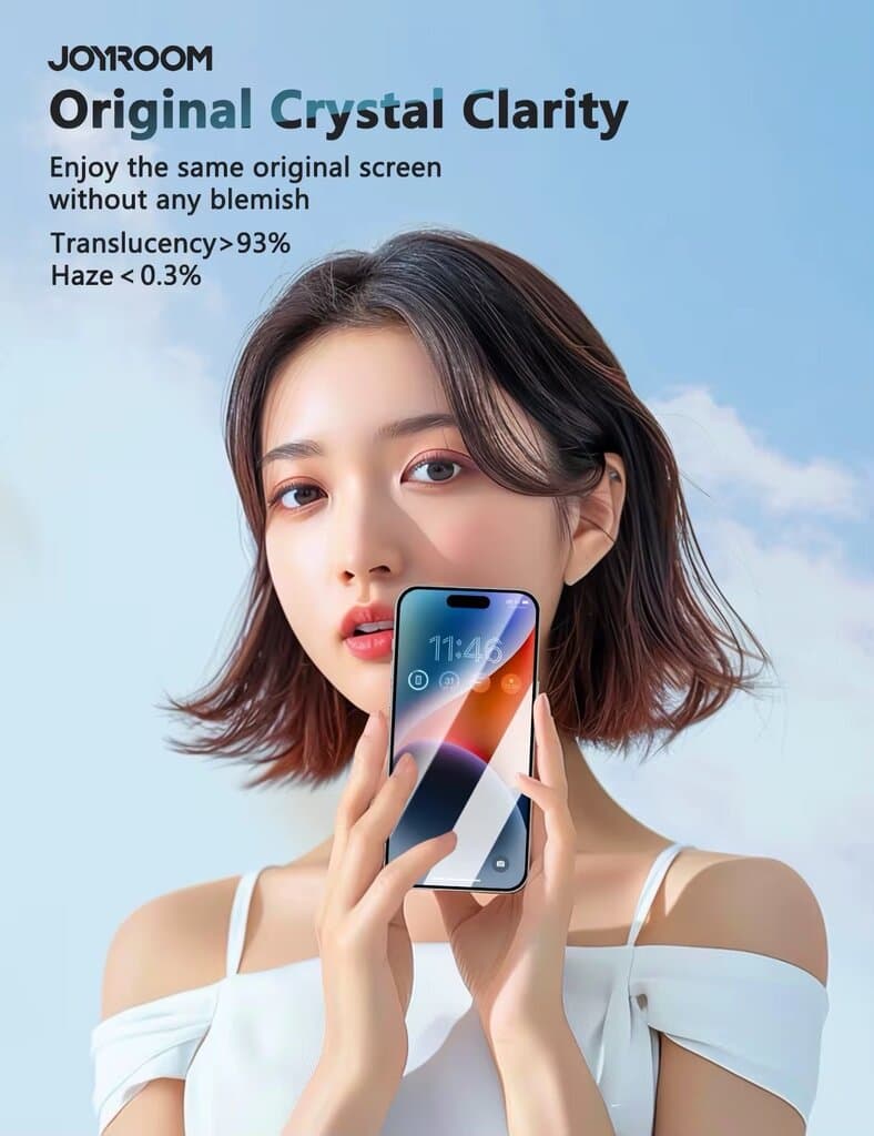 Joyroom HD Screen Protector for iPhone 16 Plus - 9H Hardness Tempered Glass 2