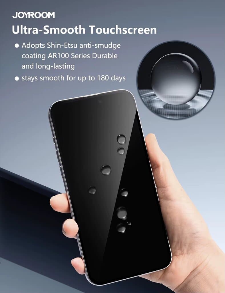 Joyroom HD Screen Protector for iPhone 16 Plus - 9H Hardness Tempered Glass 3