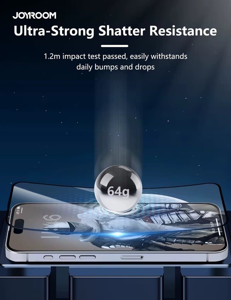 Joyroom HD Screen Protector for iPhone 16 Plus - 9H Hardness Tempered Glass 5