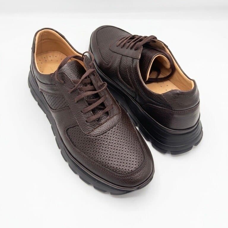 Grand Oxford Men's Leather Shoes - Dark Brown (45) 3