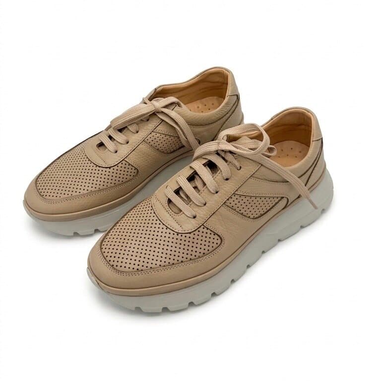 Grand Oxford Men's Leather Shoes - Light Brown (45)