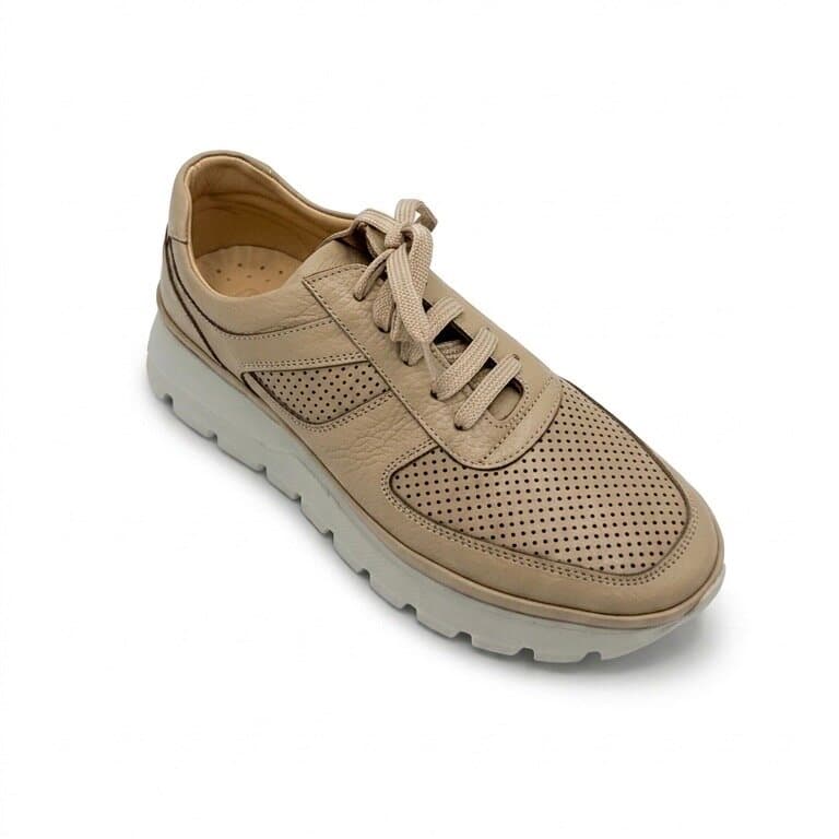 Grand Oxford Men's Leather Shoes - Light Brown (45) 2