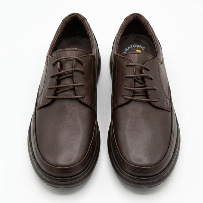 Forex Men's Leather Shoes - Dark Brown (44)