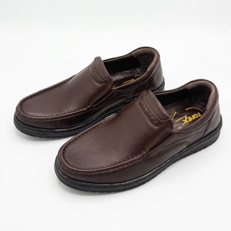 Forex Men's Leather Shoes - Dark Brown (44)