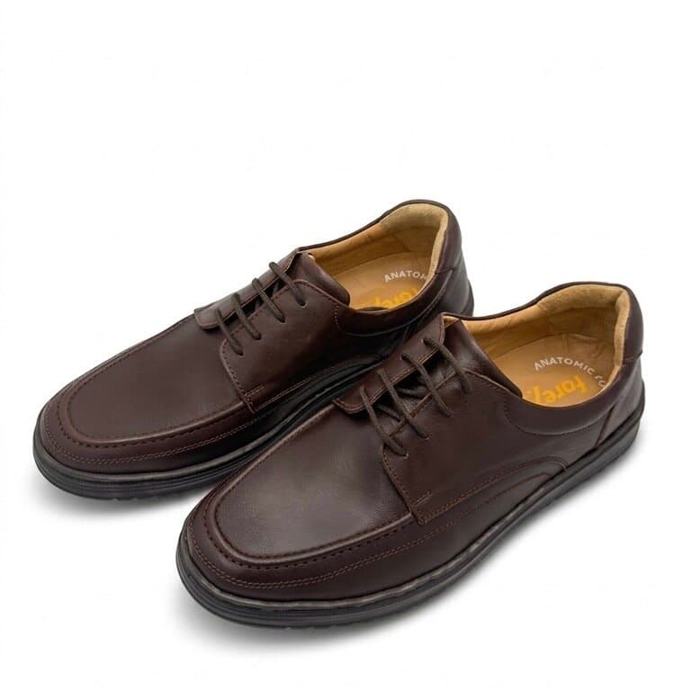 Forex Men's Leather Shoes - Dark Brown (44)