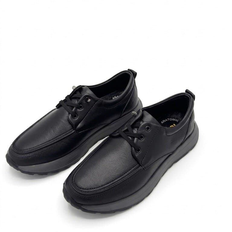 Forex Men's Leather Shoes - Black (45)