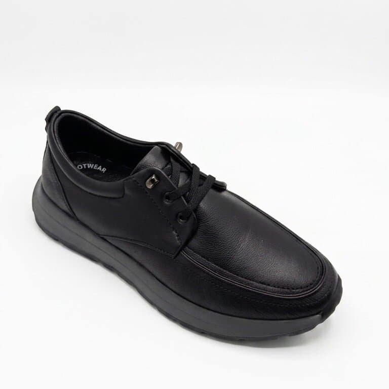 Forex Men's Leather Shoes - Black (45) 2
