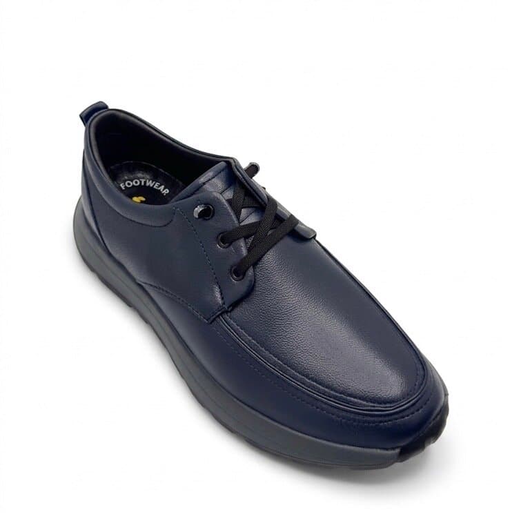 Forex Men's Leather Shoes - Navy Blue (45) 2