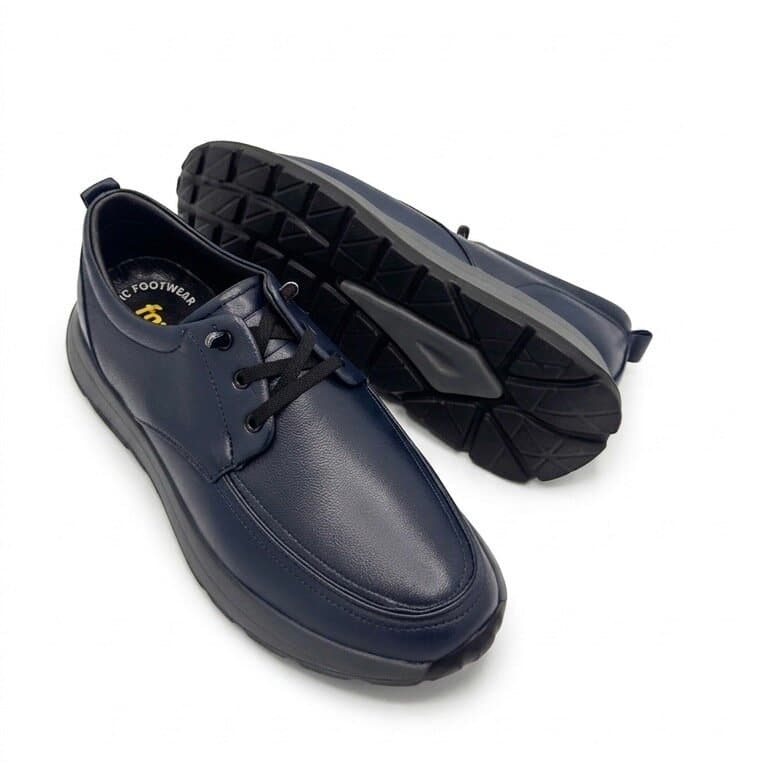 Forex Men's Leather Shoes - Navy Blue (45) 4