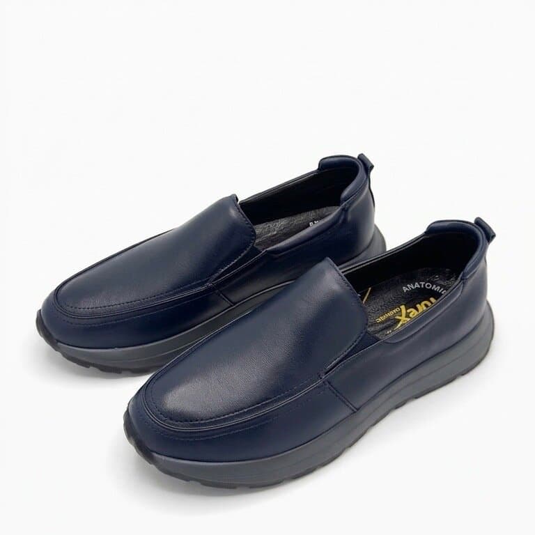 Forex Men's Leather Shoes - Navy Blue (45)