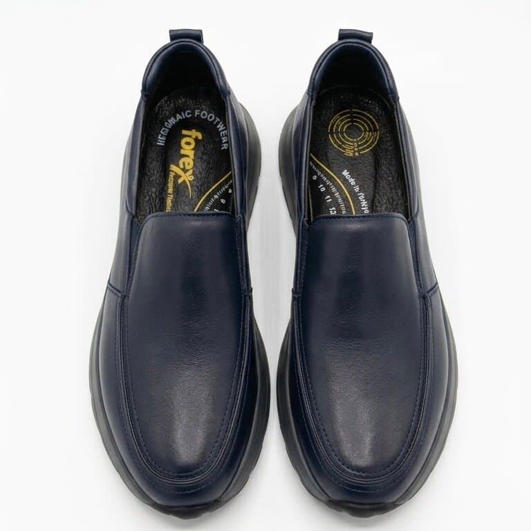 Forex Men's Leather Shoes - Navy Blue (45) 3