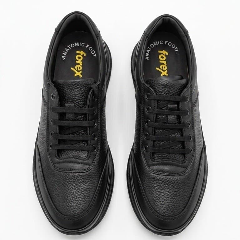 Forex Men's Leather Shoes - Black (45)