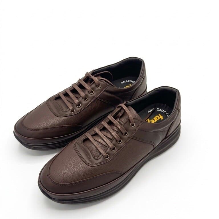 Forex Men's Leather Shoes - Dark Brown (45)