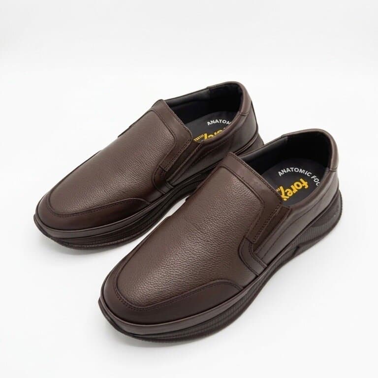 Forex Men's Leather Shoes - Dark Brown (45)