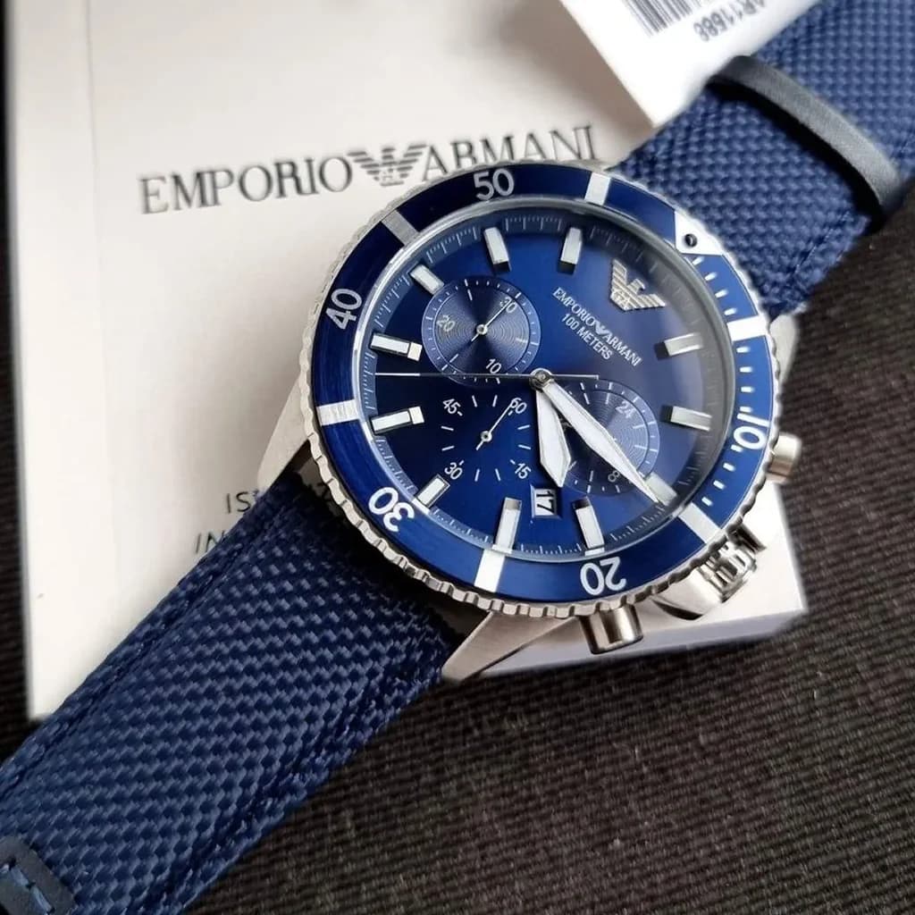Emporio Armani Men's Watch 43mm - AR11588 (Blue) 9