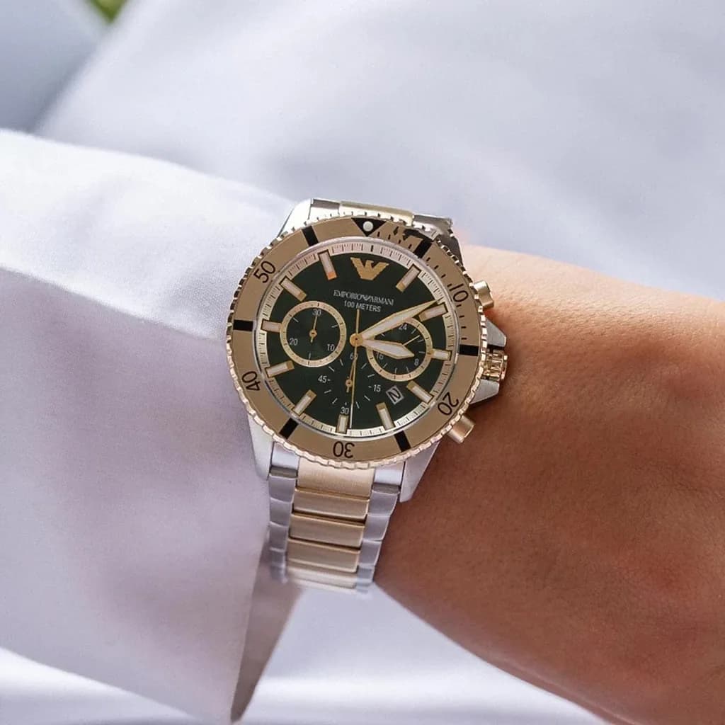 Emporio Armani Men's Watch 43mm - AR11586 (Silver & Gold) 8