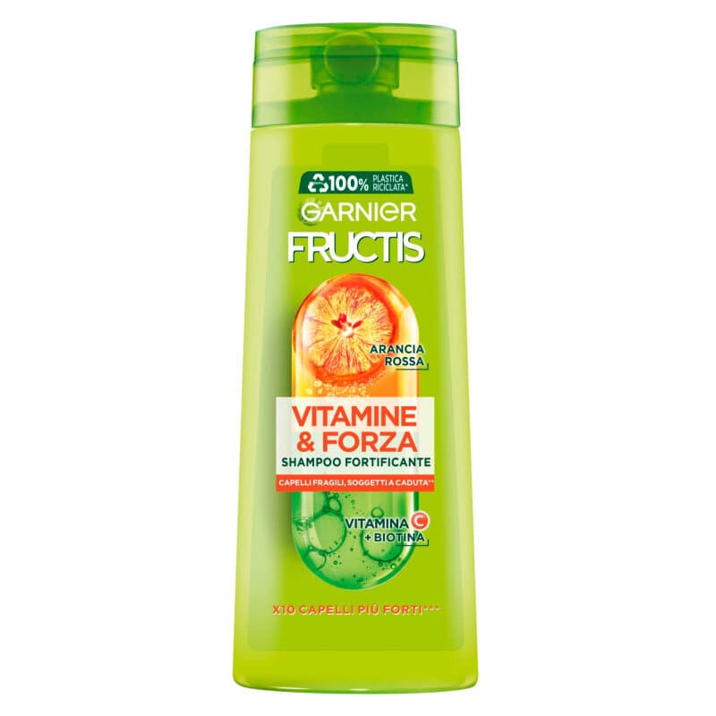 Garnier Fructis Vitamins and Strength Fortifying Shampoo for Fragile Hair with Vitamin C and Biotin - 250ml