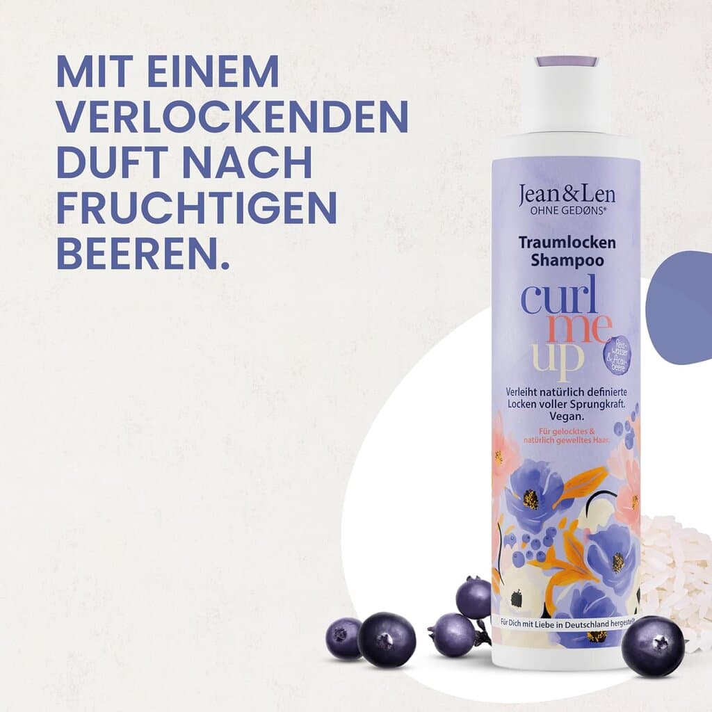 Jean & Len Traumlocken Shampoo Rice Water & Açai Berry for Curly & Wavy Hair - 300ml 3