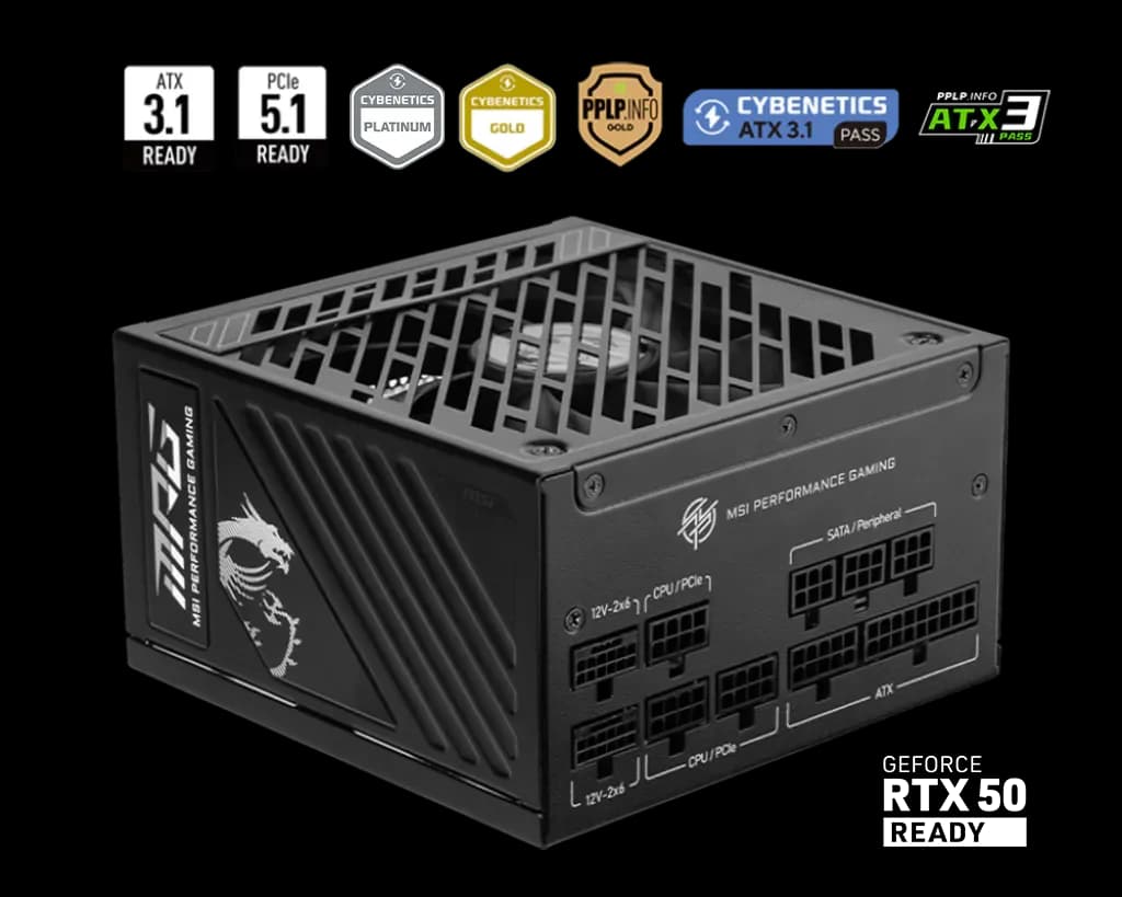 MSI MPG A1250GS PCIE5 Power Supply