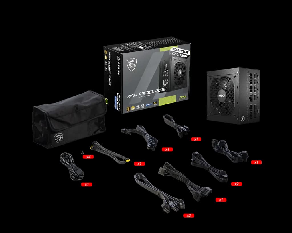 MSI MAG A750GL PCIE5 Power Supply 5