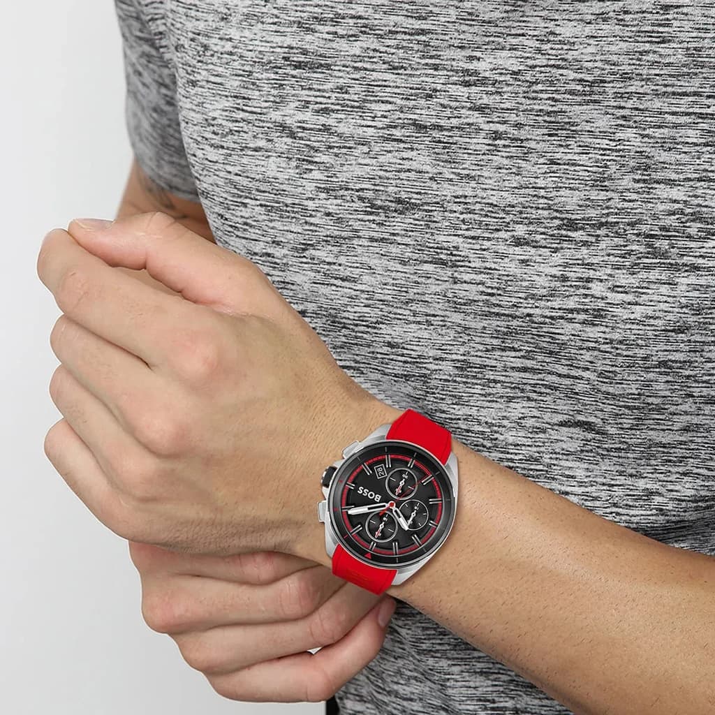 Hugo Boss Men's Watch 44mm - 1513959 (Red) 10