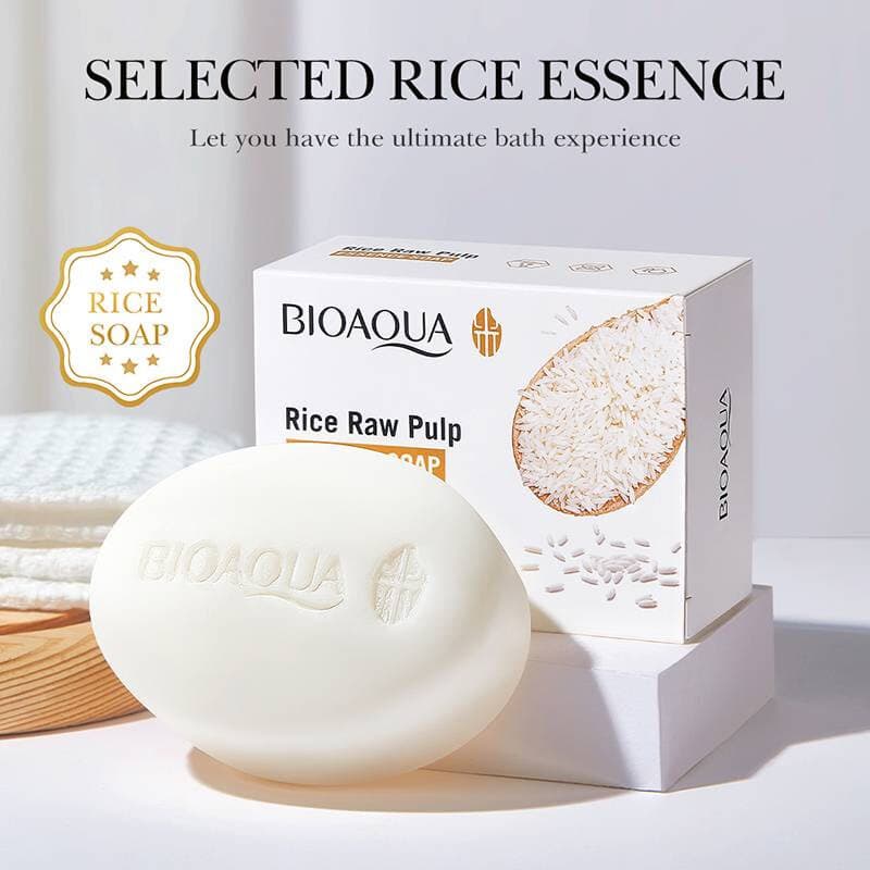 Bioaqua Rice Raw Pulp Essence Soap for Face & Body - 100g 3
