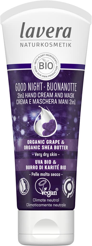 lavera natural cosmetics Good Night Hand Cream & Mask 2in1 - 75 ml 2